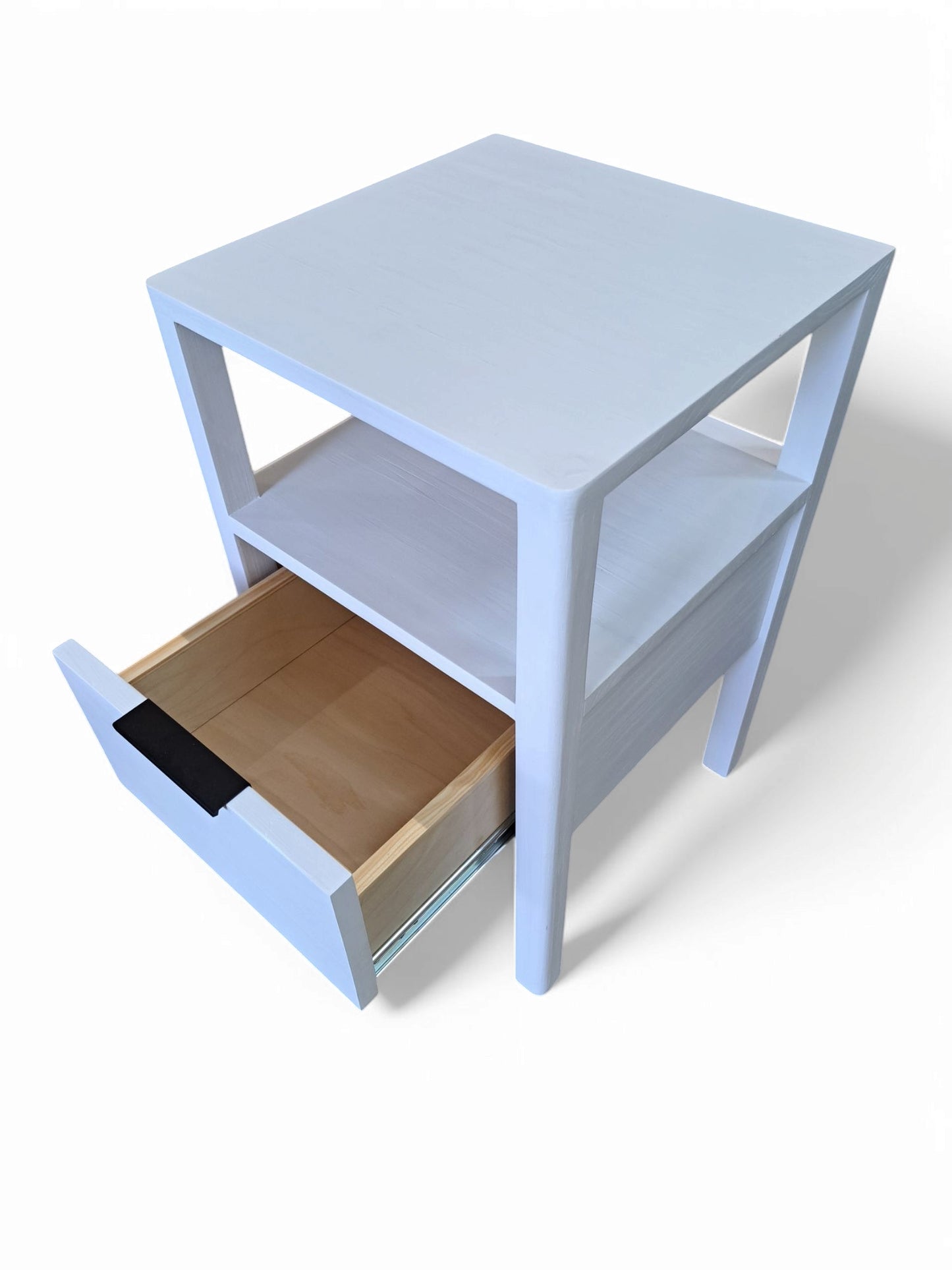 PEDESTAL TABLE WHITE WOOD WITH DRAWER QUALITY