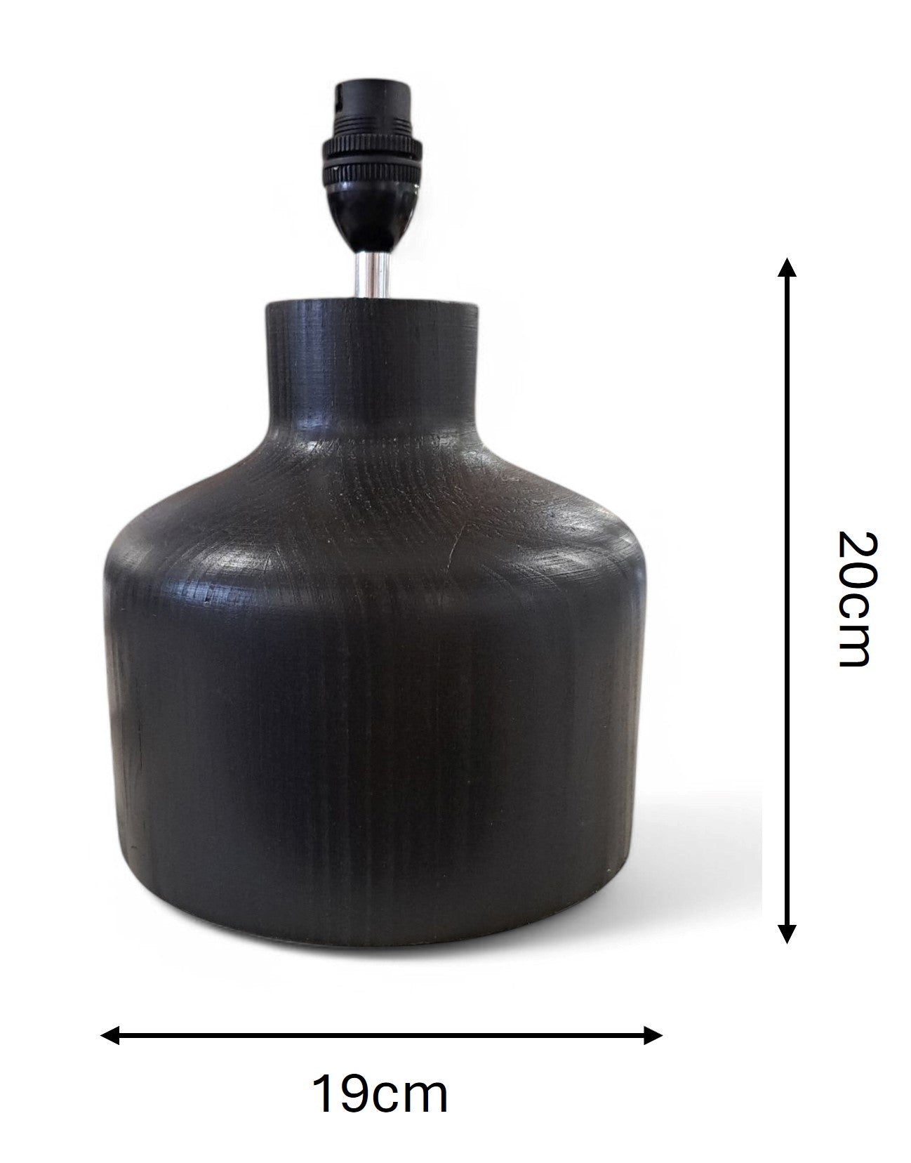 Boma Wood Bedside Table Lamp - Modern Black