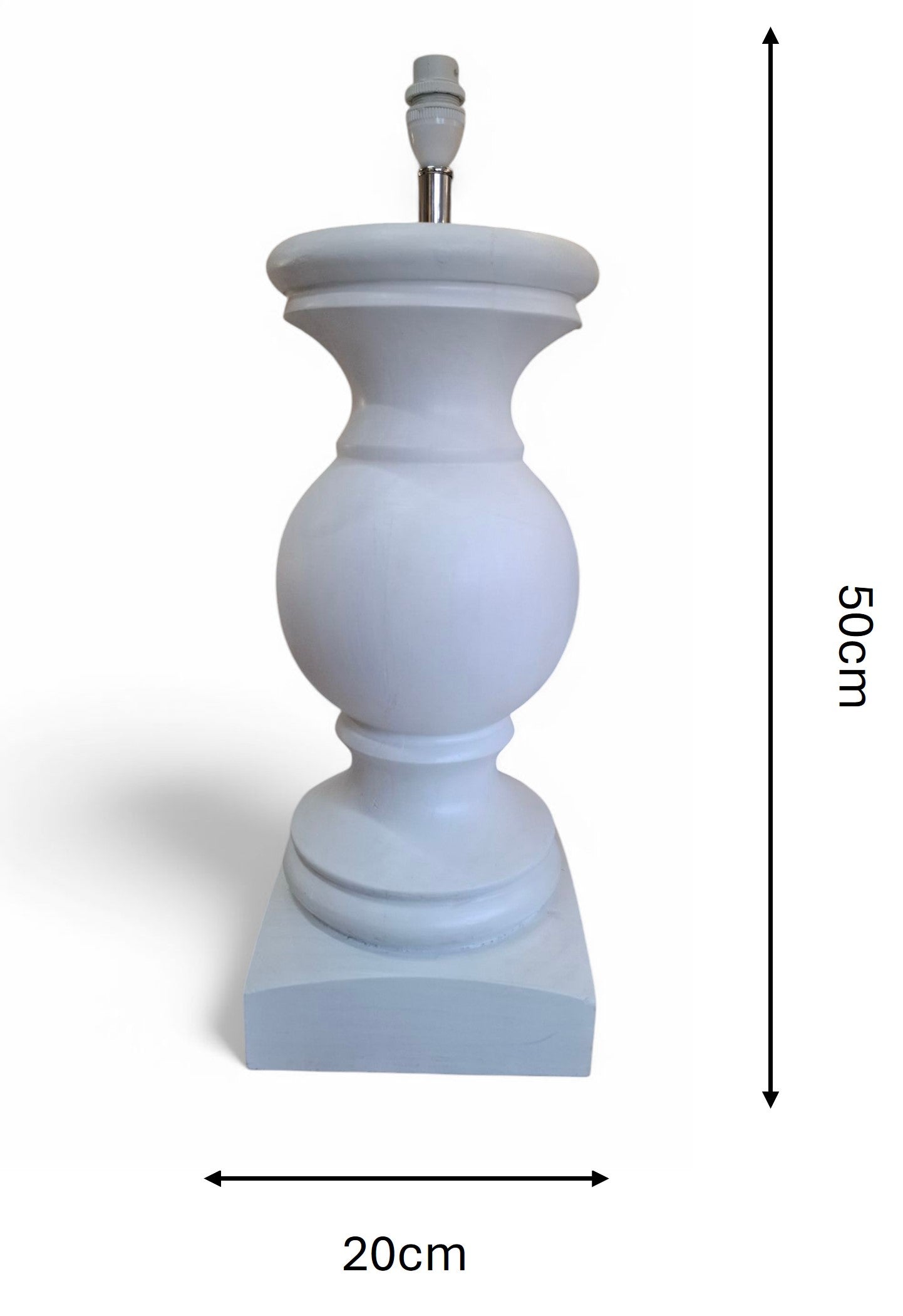 Regent Table Lamp base - White (Wood)