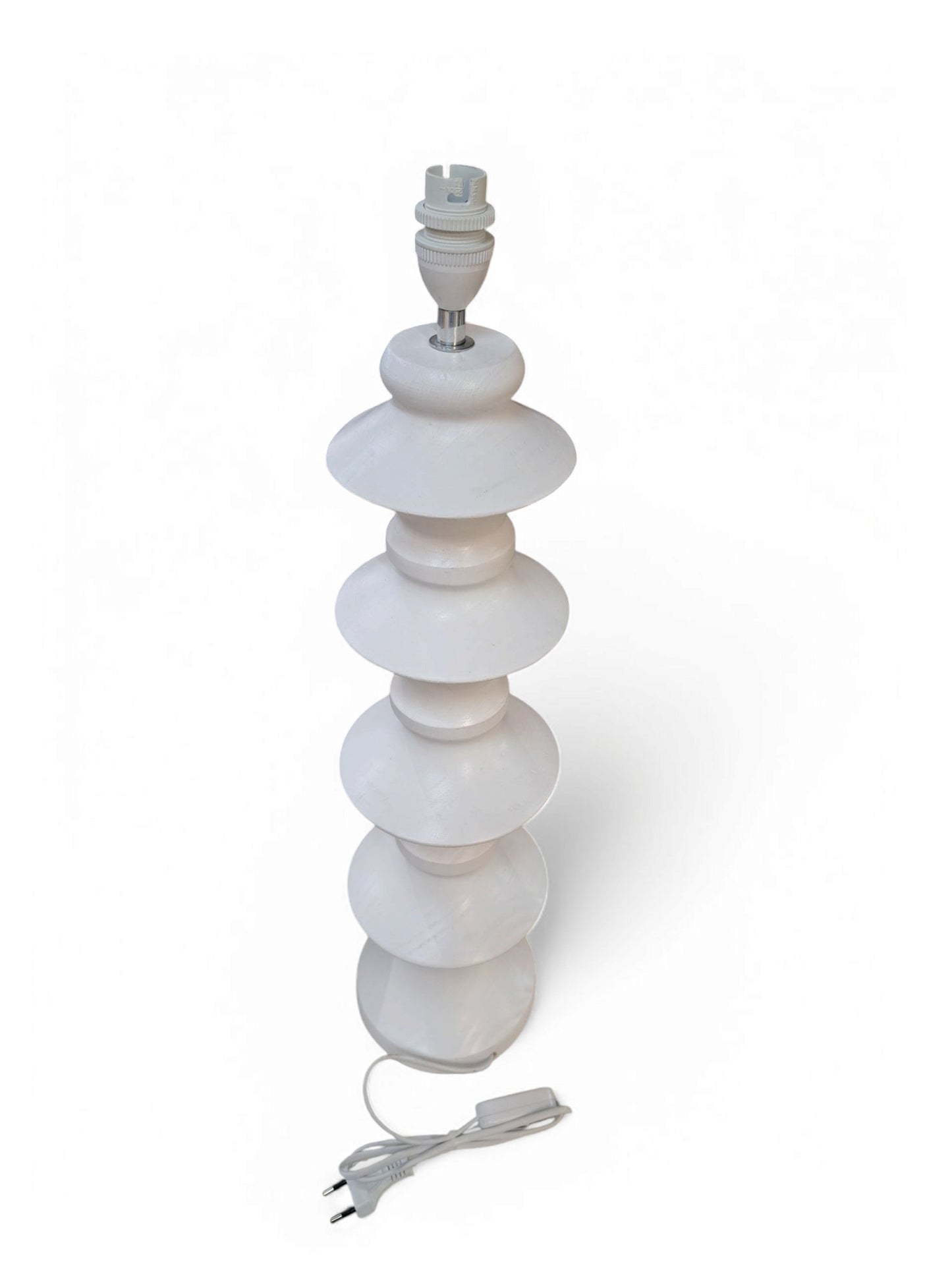 Stripe Table Lamp Base - White (Wood)