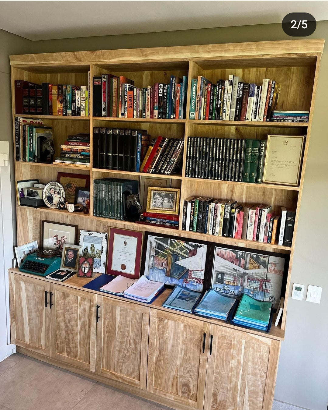 Bookshelf 3 - Solid Wood Office Bookshelf and Filing Cabinet