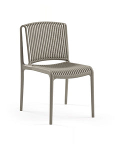 chair dining plastic taupe modern outdoor 
