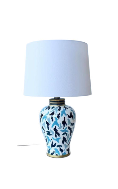 Ceramic Table Lamp: Navy & Blue design lamp base