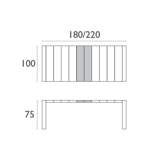 Vegas Extendable Outdoor Table 100cm x 180cm-220cm
