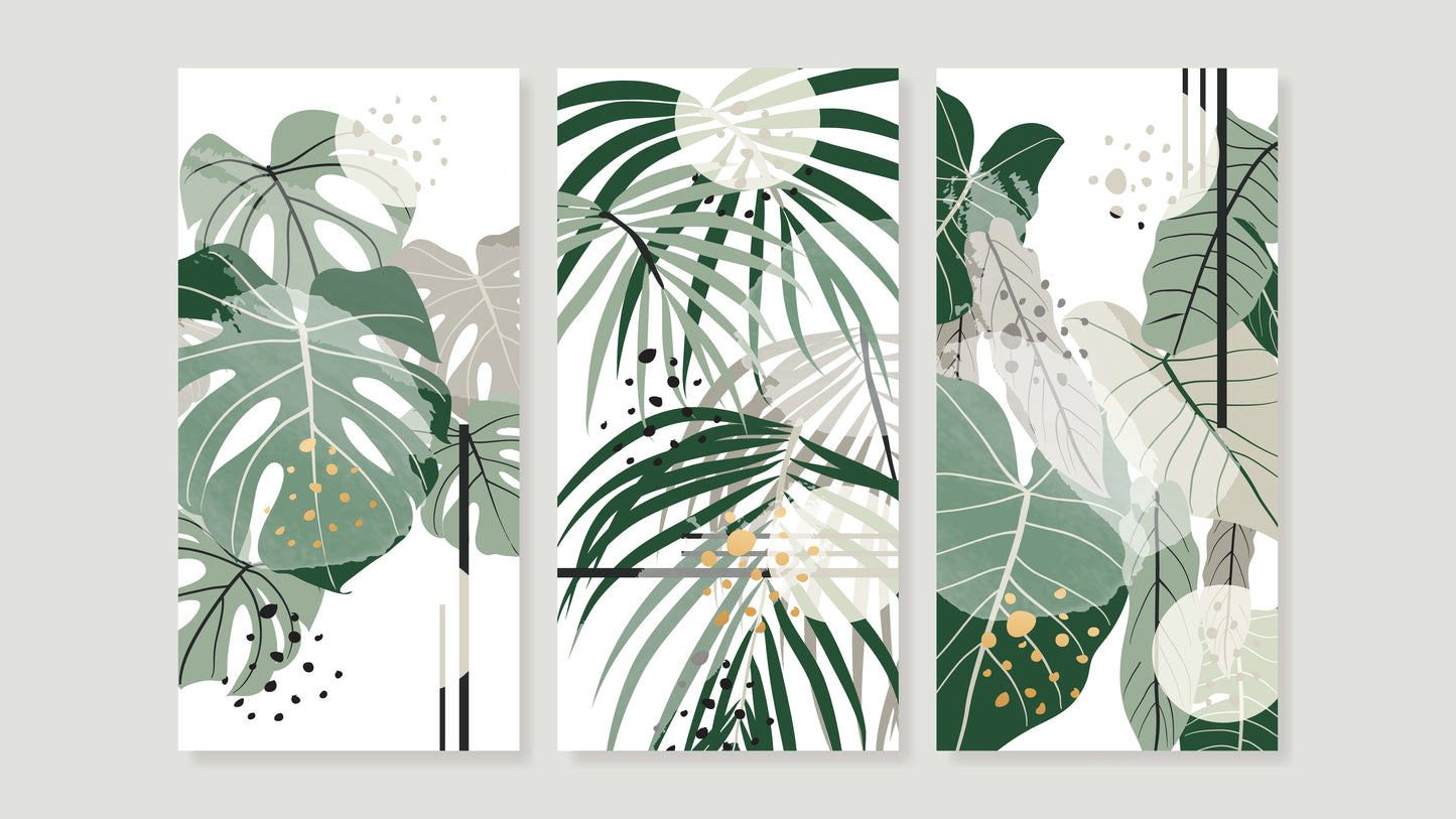 Art - Green Leaves Framed