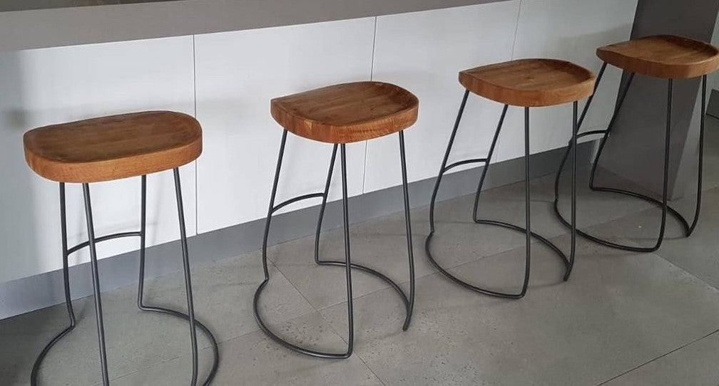 custome made, wooden and steel barstool