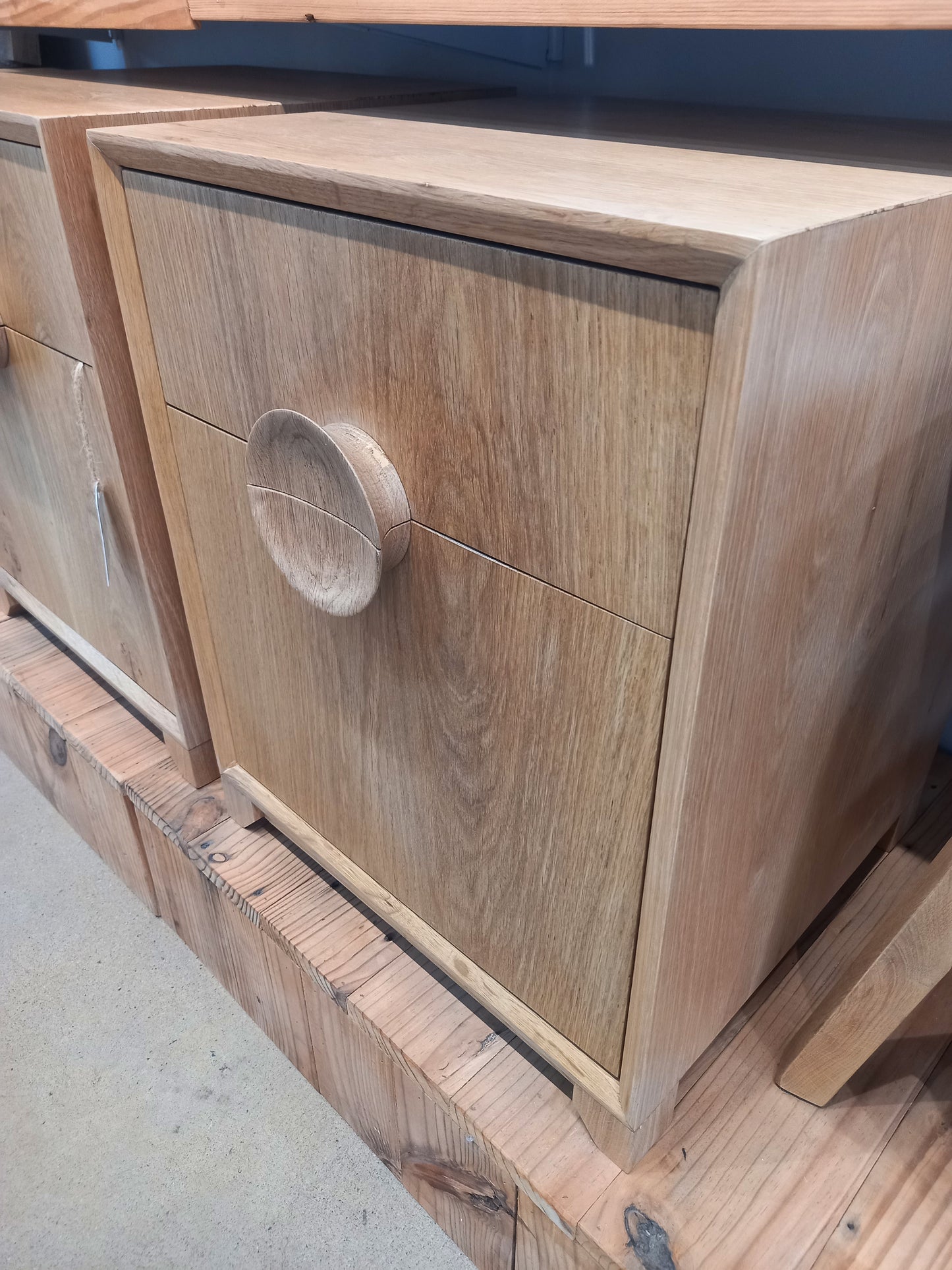 solid bedside table oak