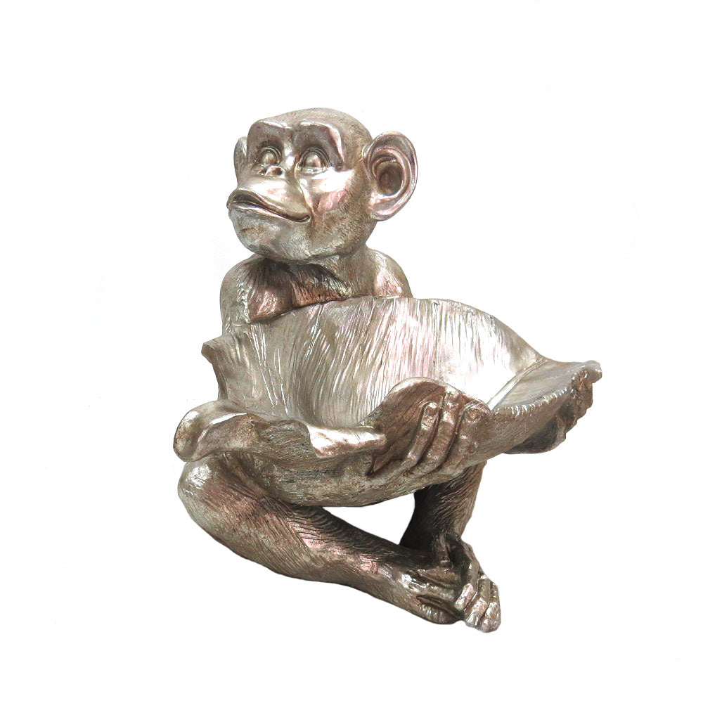 Monkey Decor Bowl - Silver Large