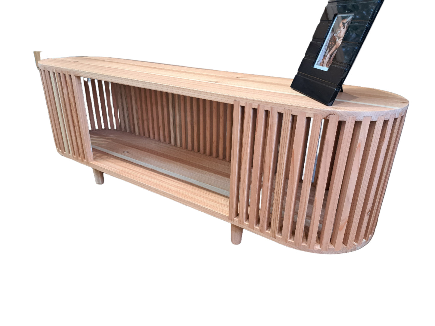 TV unit Solid Wood slatted sides