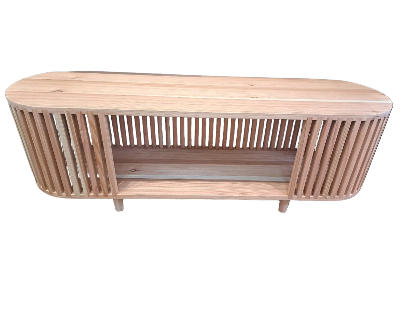 TV unit Solid Wood slatted sides