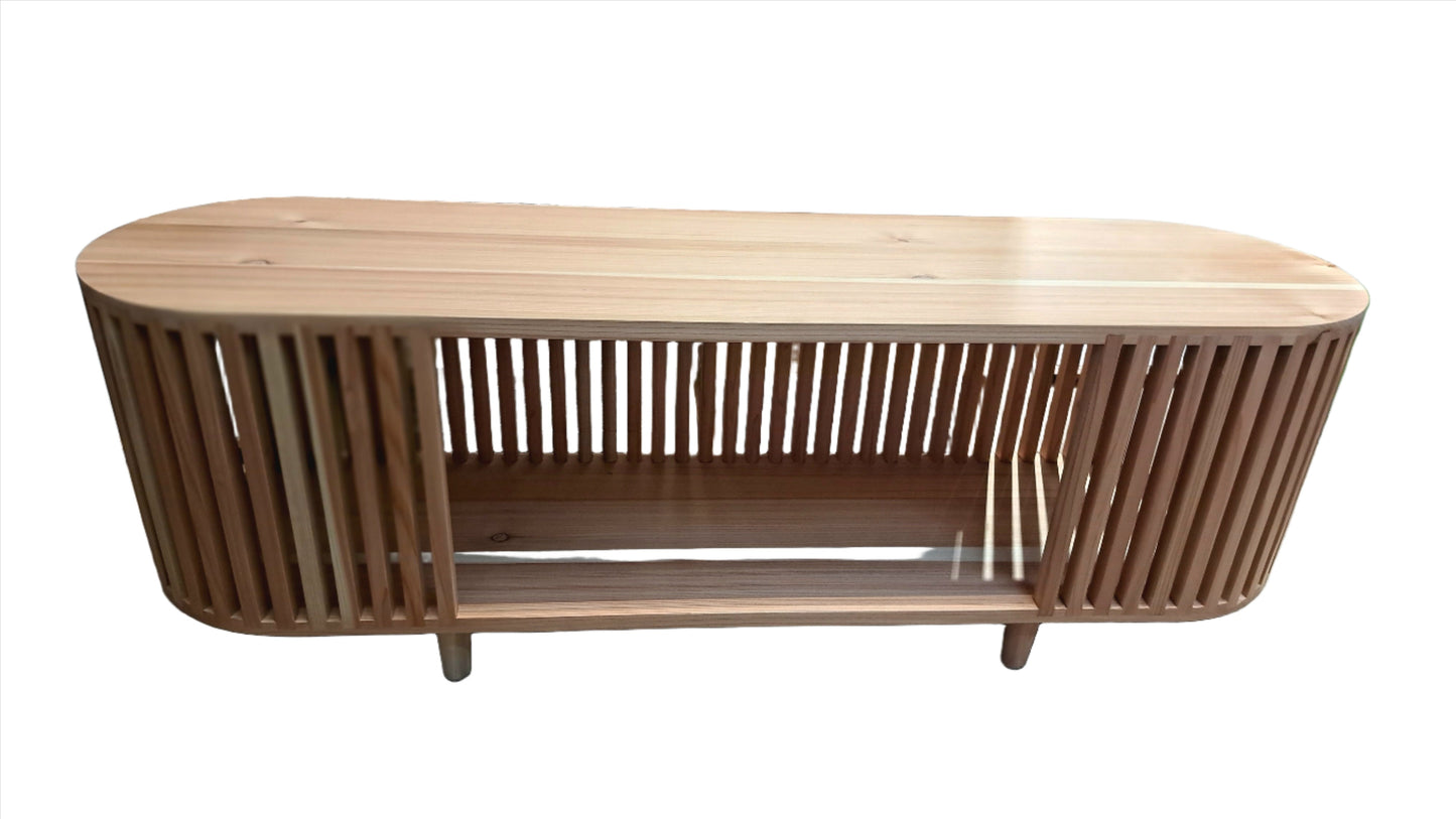 TV unit Solid Wood slatted sides