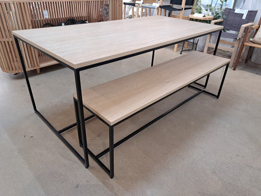 dining table oak and steel