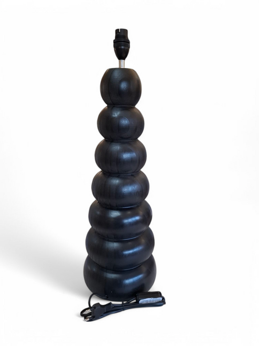 Pebble Table Lamp base - black wood