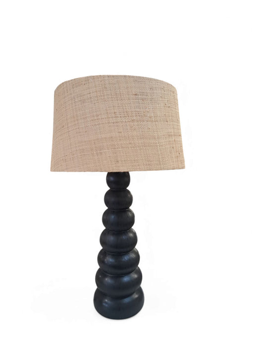 Pebble Table Lamp base - black wood