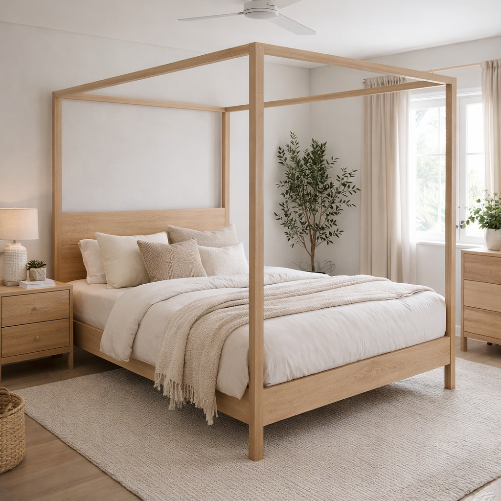 Bed 1 - 4 Poster Solid Wood