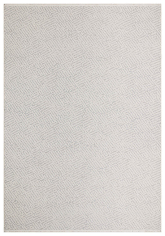 Textured gray rug with a subtle pattern on a white background