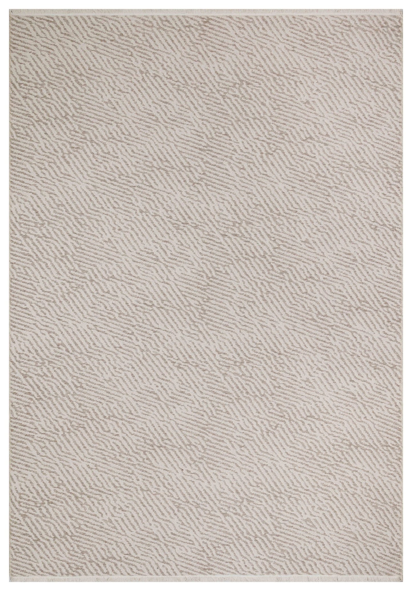 Textured beige rug with a subtle pattern
