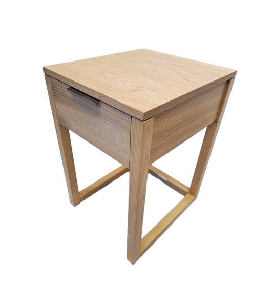 Bedside Table Solid Wood Single Drawer Ashwood