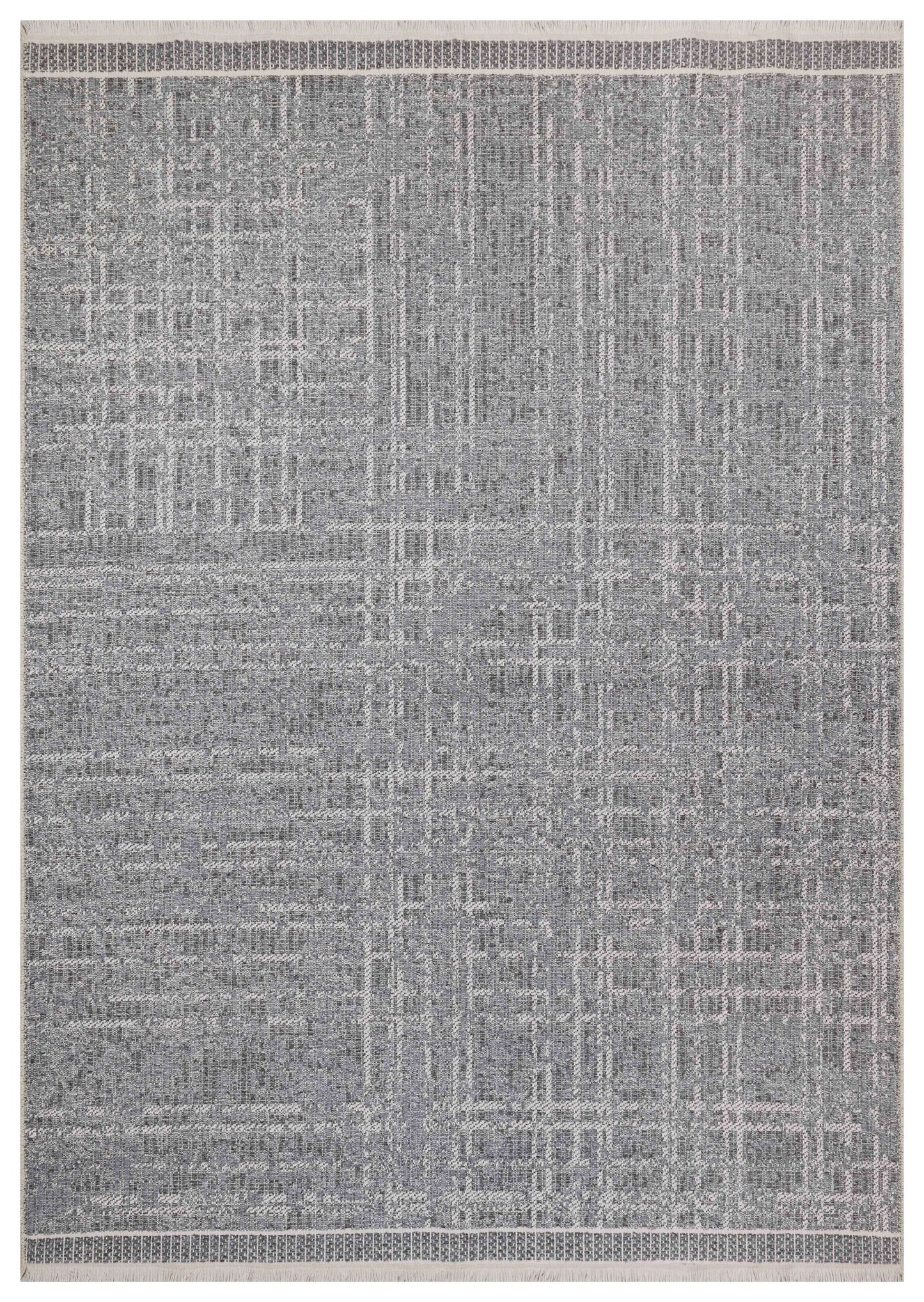 Gray patterned rug with a subtle geometric design