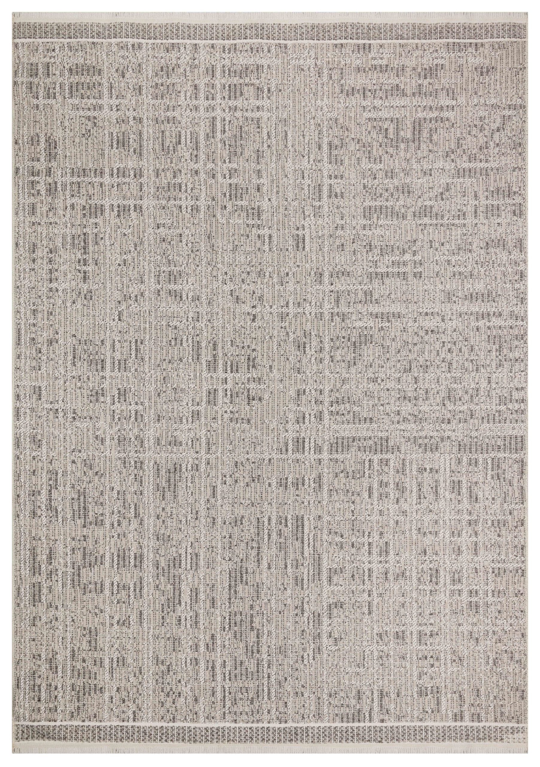 Textured gray area rug with a subtle pattern