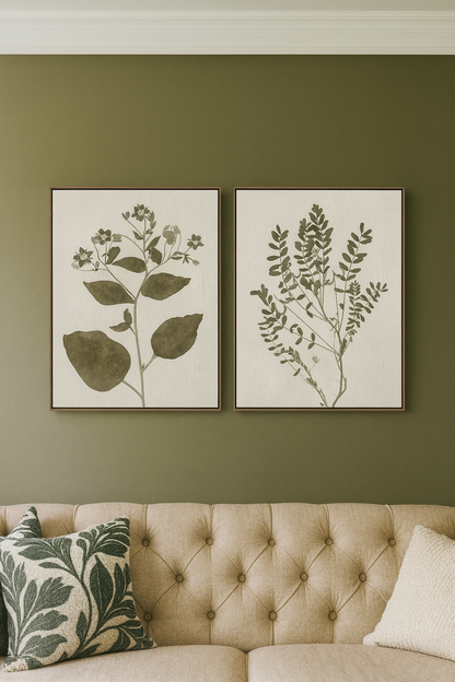 Olive Botanical Wall Art – Set of 2