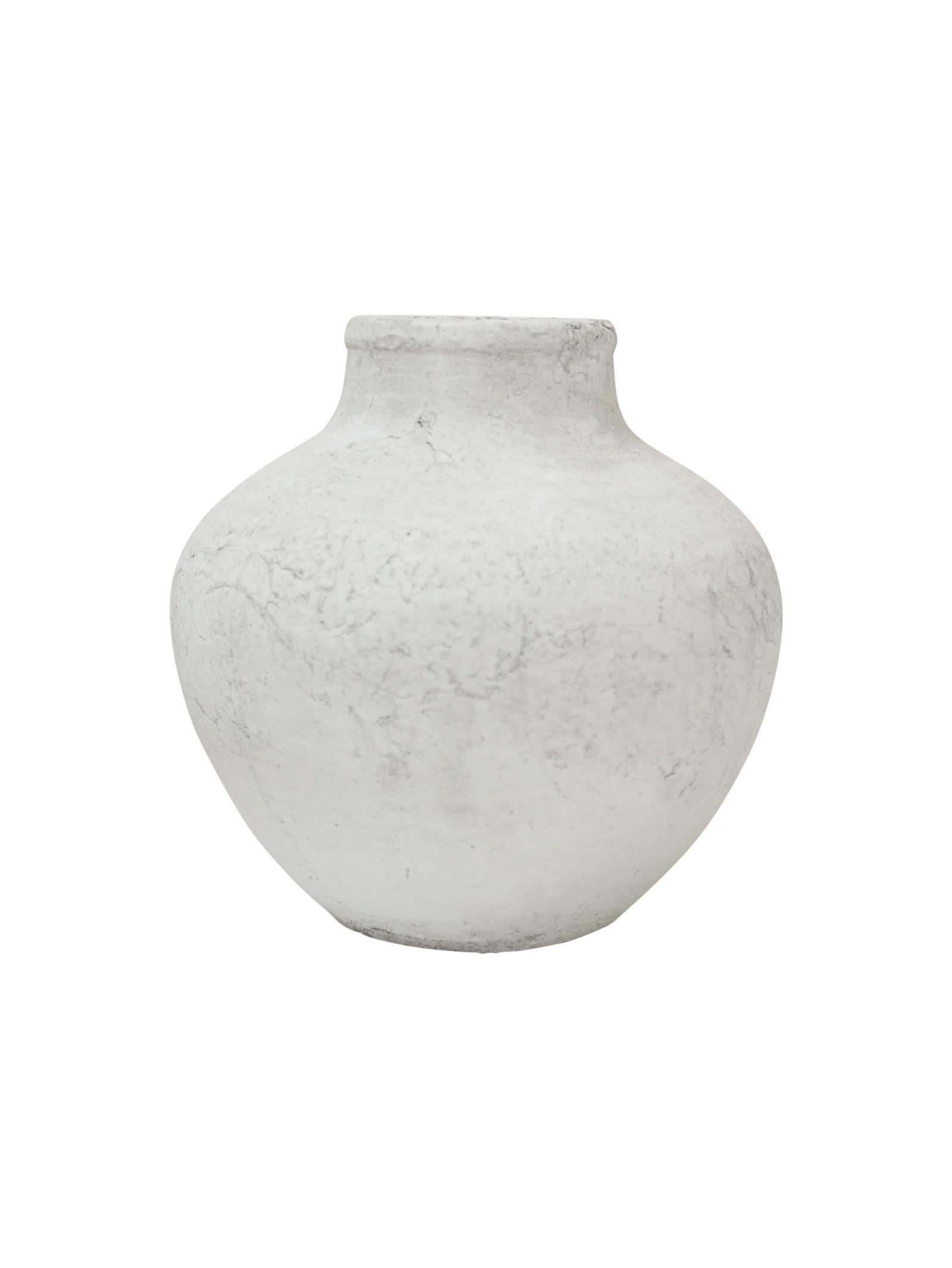 White textured vase on a white background