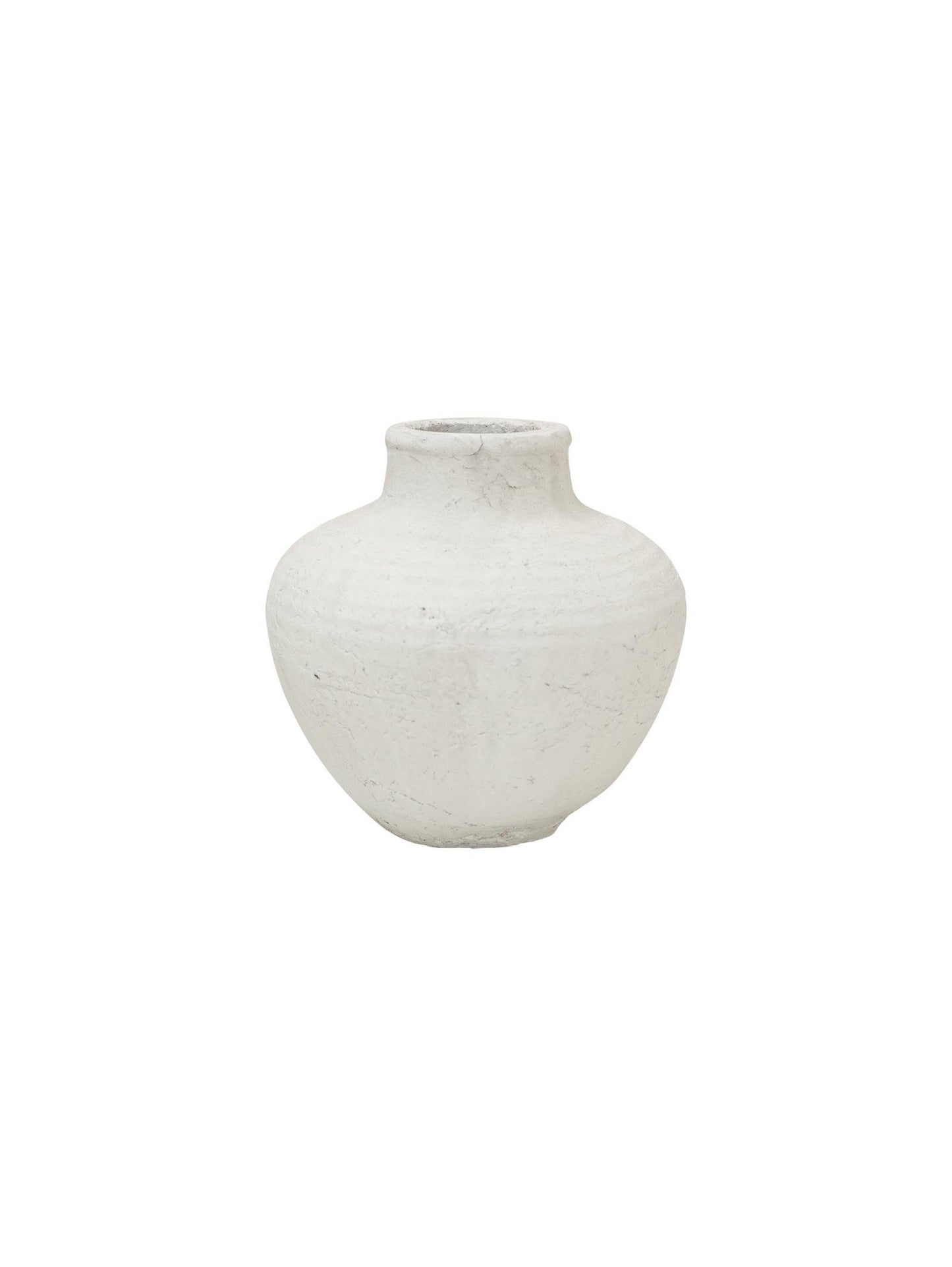White ceramic vase on a white background