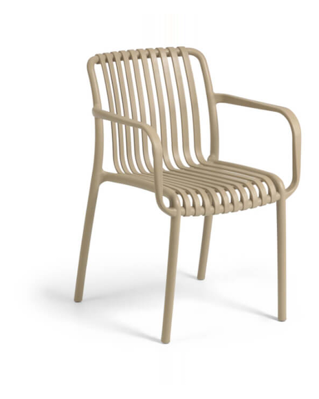 chair dining plastic beige modern outdoor 