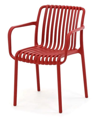 chair dining plastic red modern outdoor 