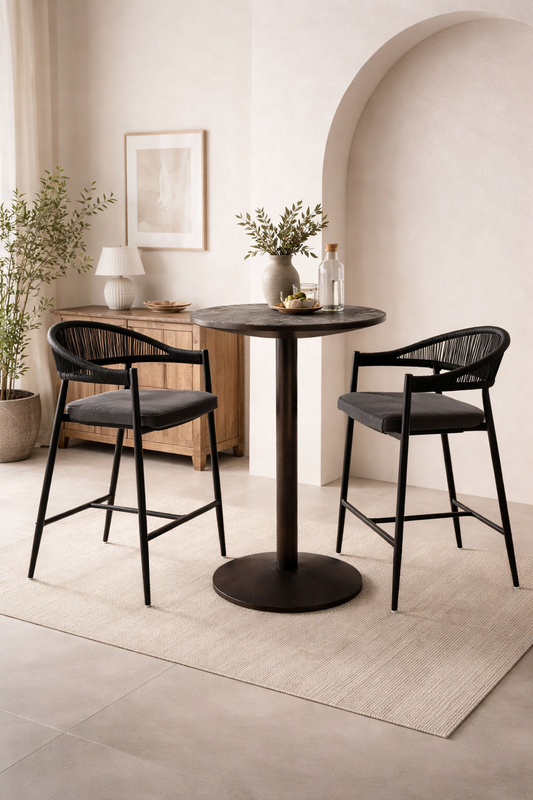 Kambala Marble Top Bar Table – Aluminium Indoor & Outdoor Bar Table (70cm)