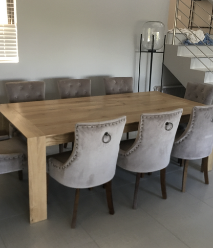 Solid wood dining table with chairs