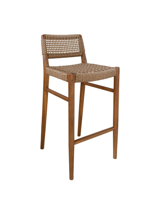 Goa Teak Bar Chair – Solid Teak Frame with UV-Resistant Rope