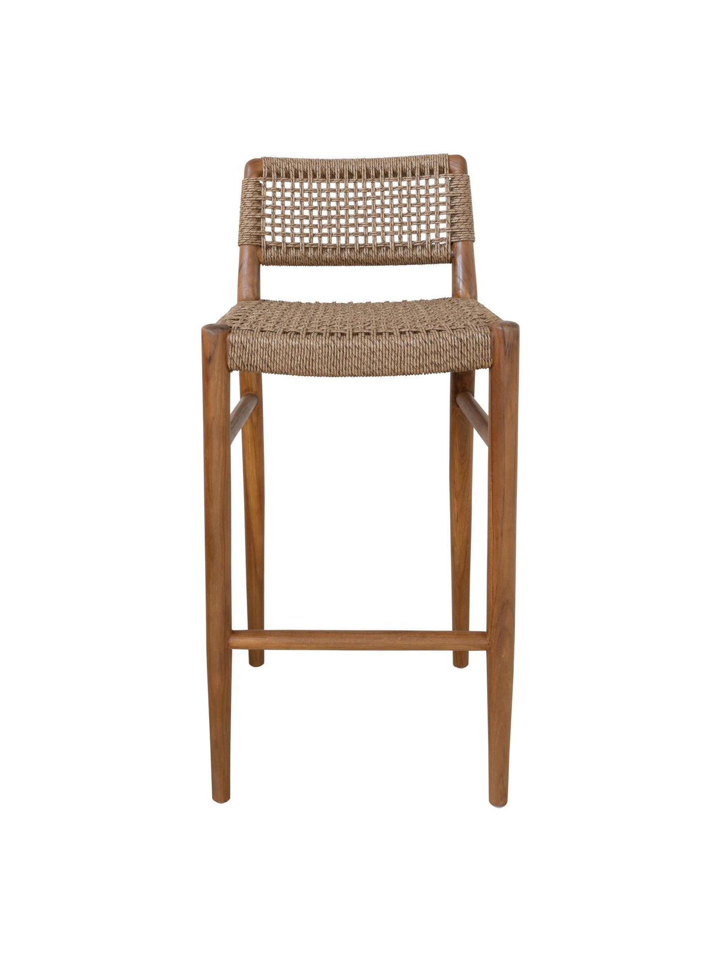 Goa Teak Bar Chair – Solid Teak Frame with UV-Resistant Rope