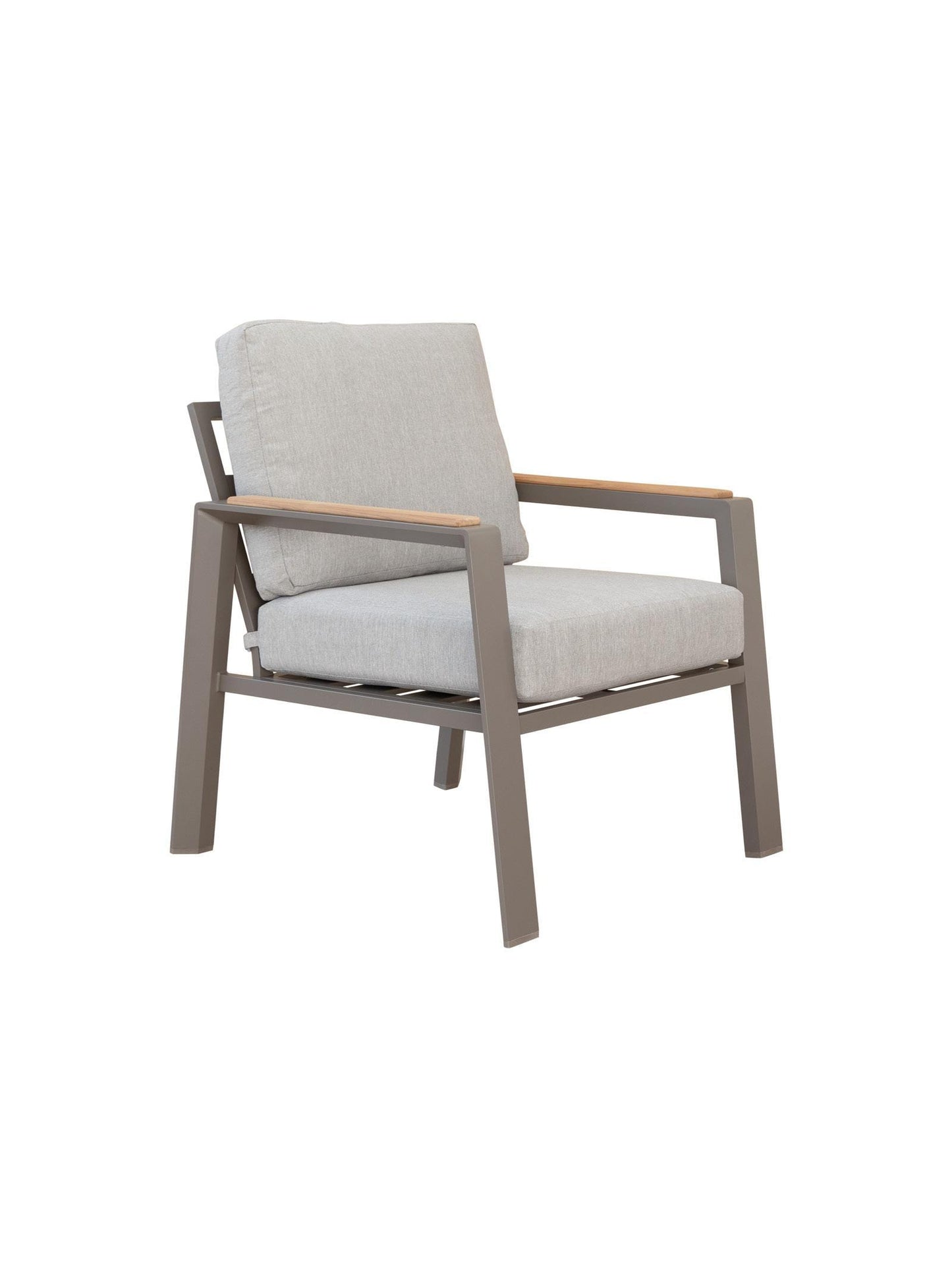 Modern chair with gray cushion on a white background
