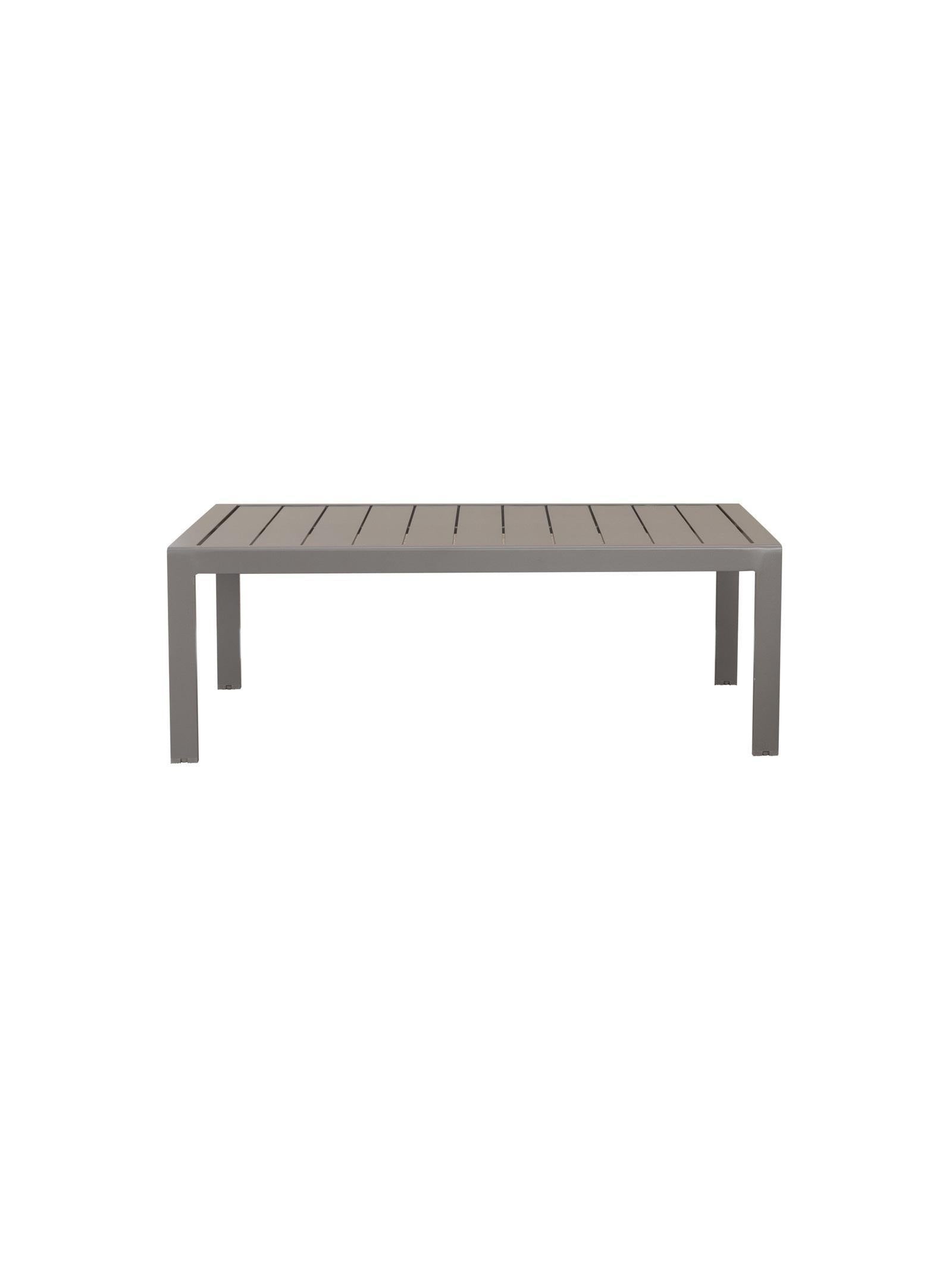 Rectangular gray table on a white background