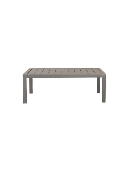 Rectangular gray table on a white background