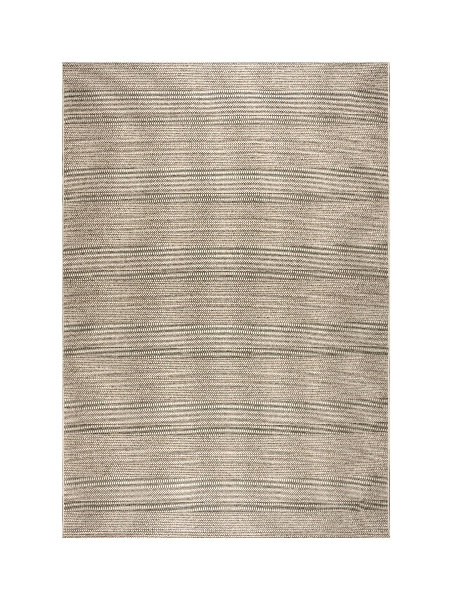 Beige striped rug on a white background