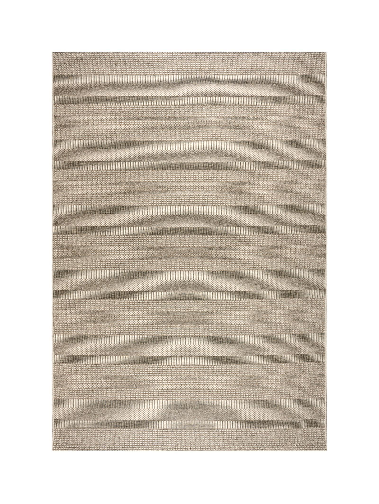 Beige striped rug on a white background