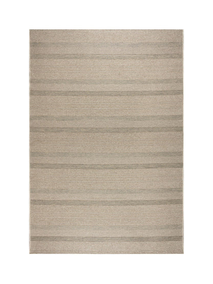 Beige striped rug on a white background