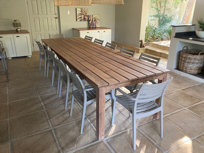 solid wood outdoor dining table 