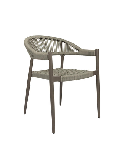 Iona Outdoor Dining Chair with aluminium frame and woven UV-resistant rope seat on patio dining area

Close-up of Iona dining chair showing intricate rope weave and sturdy metal frame

Set of Iona outdoor dining chairs around outdoor dining table on deck

Iona Outdoor Dining Chair styled in garden or veranda dining setting

Back view of Iona dining chair highlighting UV-resistant rope backrest design

Iona dining chair from the Iona outdoor furniture collection with coordinating pieces