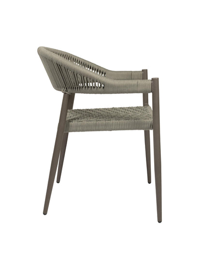 Iona Outdoor Dining Chair with aluminium frame and woven UV-resistant rope seat on patio dining area

Close-up of Iona dining chair showing intricate rope weave and sturdy metal frame

Set of Iona outdoor dining chairs around outdoor dining table on deck

Iona Outdoor Dining Chair styled in garden or veranda dining setting

Back view of Iona dining chair highlighting UV-resistant rope backrest design

Iona dining chair from the Iona outdoor furniture collection with coordinating pieces