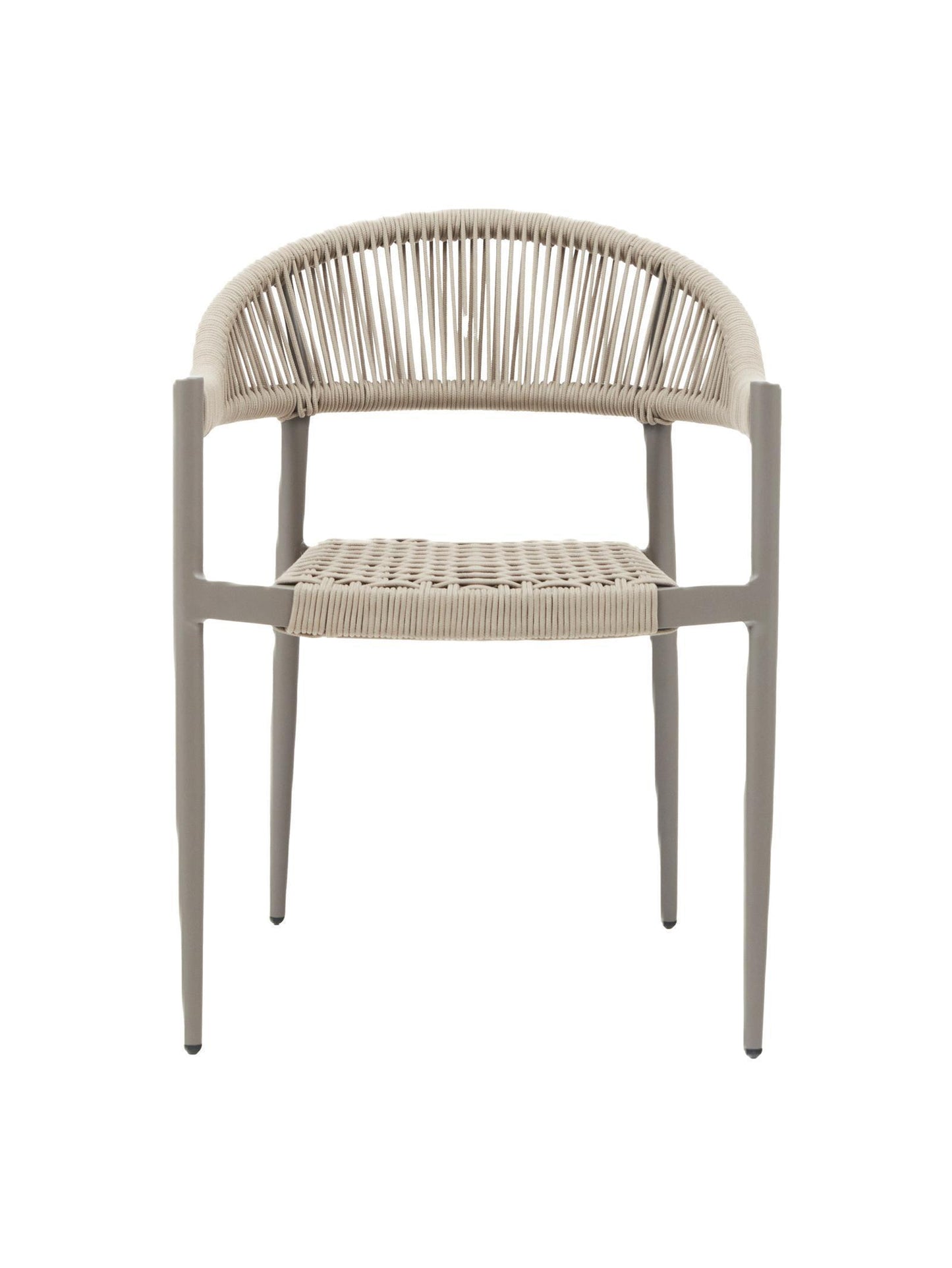 Iona Outdoor Dining Chair with aluminium frame and woven UV-resistant rope seat on patio dining area

Close-up of Iona dining chair showing intricate rope weave and sturdy metal frame

Set of Iona outdoor dining chairs around outdoor dining table on deck

Iona Outdoor Dining Chair styled in garden or veranda dining setting

Back view of Iona dining chair highlighting UV-resistant rope backrest design

Iona dining chair from the Iona outdoor furniture collection with coordinating pieces