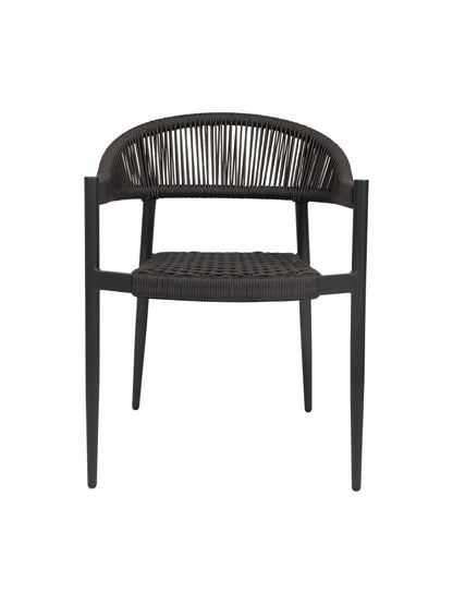 Iona Outdoor Dining Chair with aluminium frame and woven UV-resistant rope seat on patio dining area

Close-up of Iona dining chair showing intricate rope weave and sturdy metal frame

Set of Iona outdoor dining chairs around outdoor dining table on deck

Iona Outdoor Dining Chair styled in garden or veranda dining setting

Back view of Iona dining chair highlighting UV-resistant rope backrest design

Iona dining chair from the Iona outdoor furniture collection with coordinating pieces