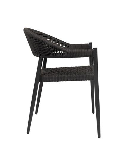 Iona Outdoor Dining Chair with aluminium frame and woven UV-resistant rope seat on patio dining area

Close-up of Iona dining chair showing intricate rope weave and sturdy metal frame

Set of Iona outdoor dining chairs around outdoor dining table on deck

Iona Outdoor Dining Chair styled in garden or veranda dining setting

Back view of Iona dining chair highlighting UV-resistant rope backrest design

Iona dining chair from the Iona outdoor furniture collection with coordinating pieces