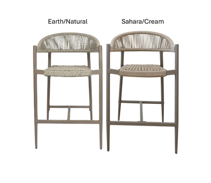 Iona Outdoor Counter Chair – Aluminium Frame with UV-Resistant Woven Rope Seat & Backrest