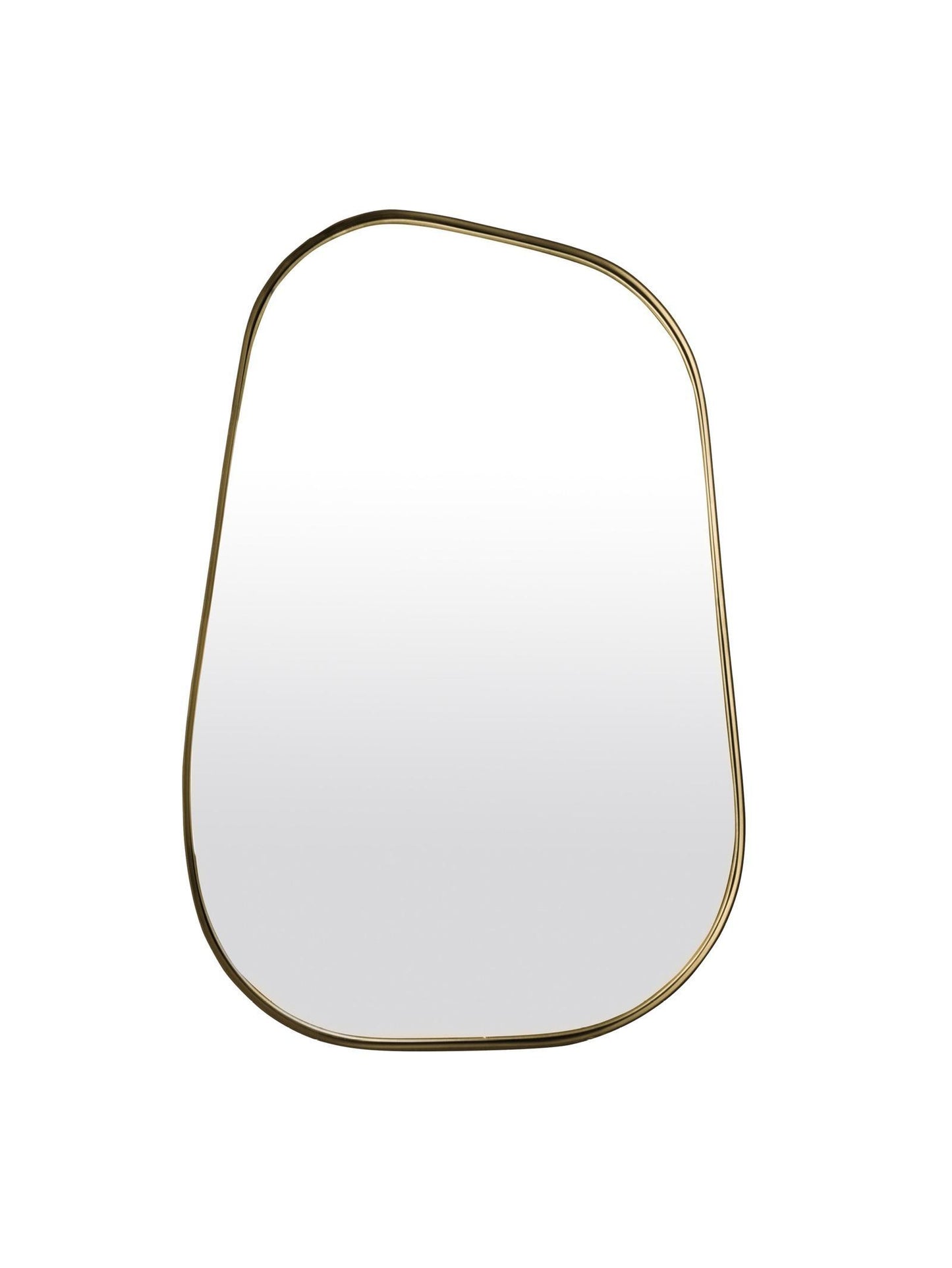 Decorative mirror with a gold frame on a white background