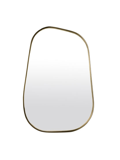 Decorative mirror with a gold frame on a white background