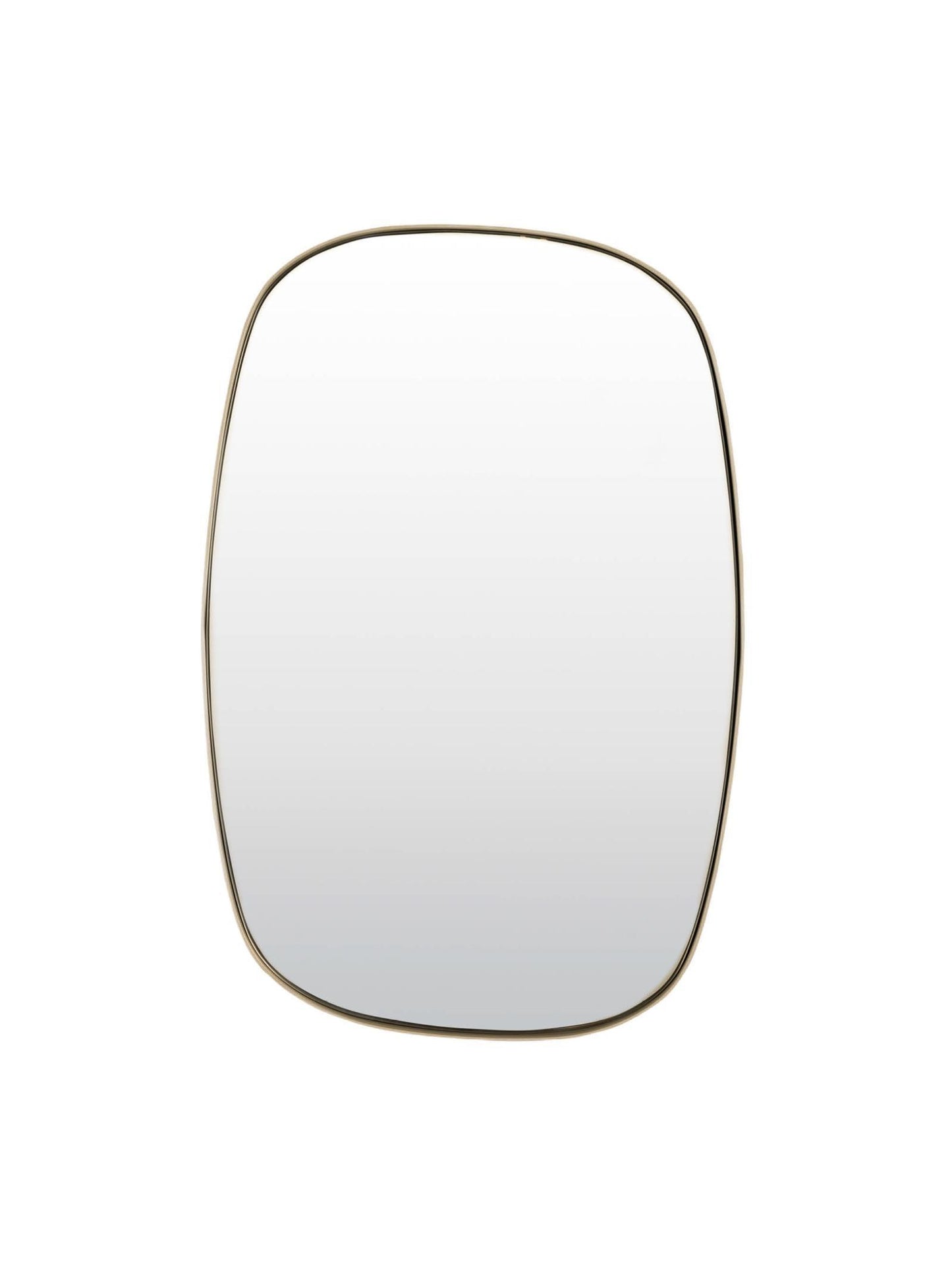 Rectangular mirror with a gold frame on a white background