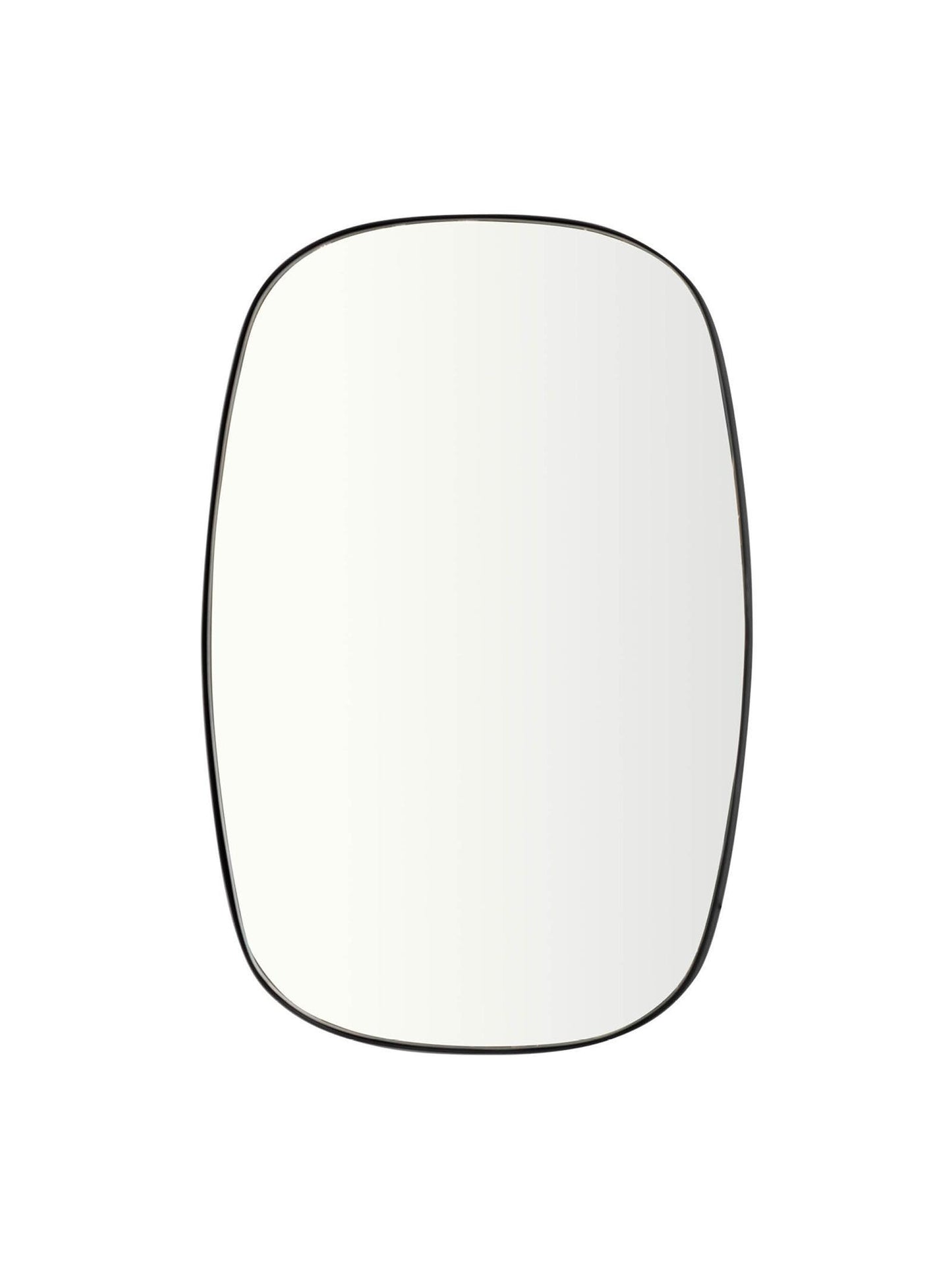 Rectangular mirror with a black frame on a white background
